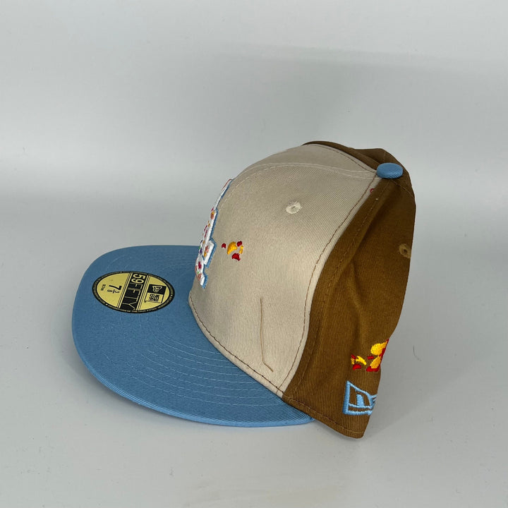 Khaki\Brown Blue Los Angeles Dodgers 1958 LA Dodgers Side Patch New Era MLB 59Fifty Fitted Hat