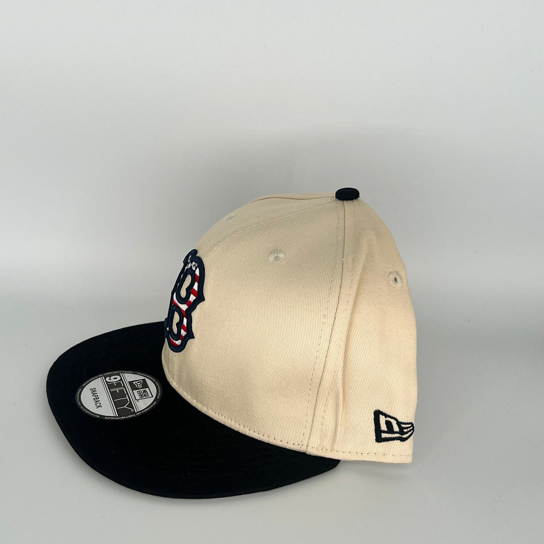 Khaki Black Boston Red Sox A.L. Side Patch New Era MLB 9Fifty Snapback Hat