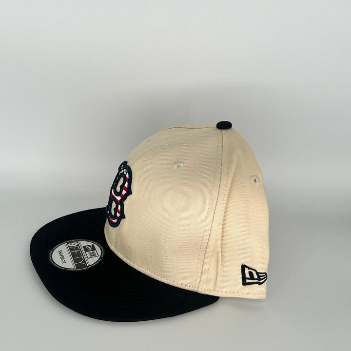 Khaki Black Boston Red Sox A.L. Side Patch New Era MLB 9Fifty Snapback Hat
