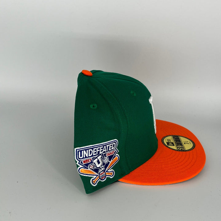 Green Orange Los Angeles Dodgers  2023 Undefeated West Coast Side Patch New Era MLB 59Fifty Fitted Hat