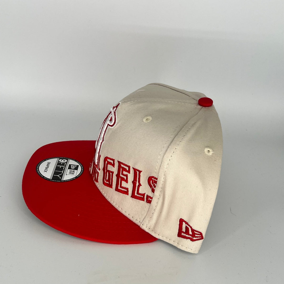 Khaki Red Los Angeles Angel New Era MLB 9Fifty Snapback Hat