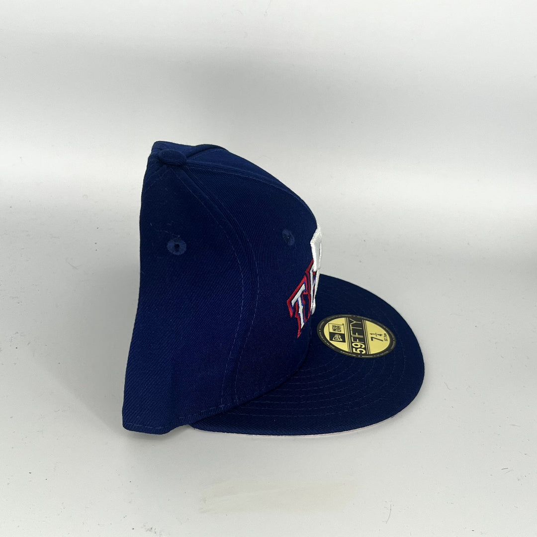 Blue Texas Rangers T Overlap New Era MLB 59Fifty Fitted Hat