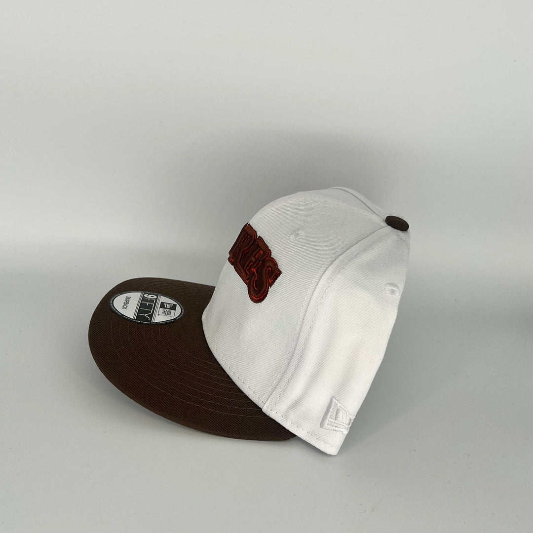 White/Brown San Diego Padres Padres 40TH Anniversary Side Patch New Era MLB 9Fifty Snapback Hat