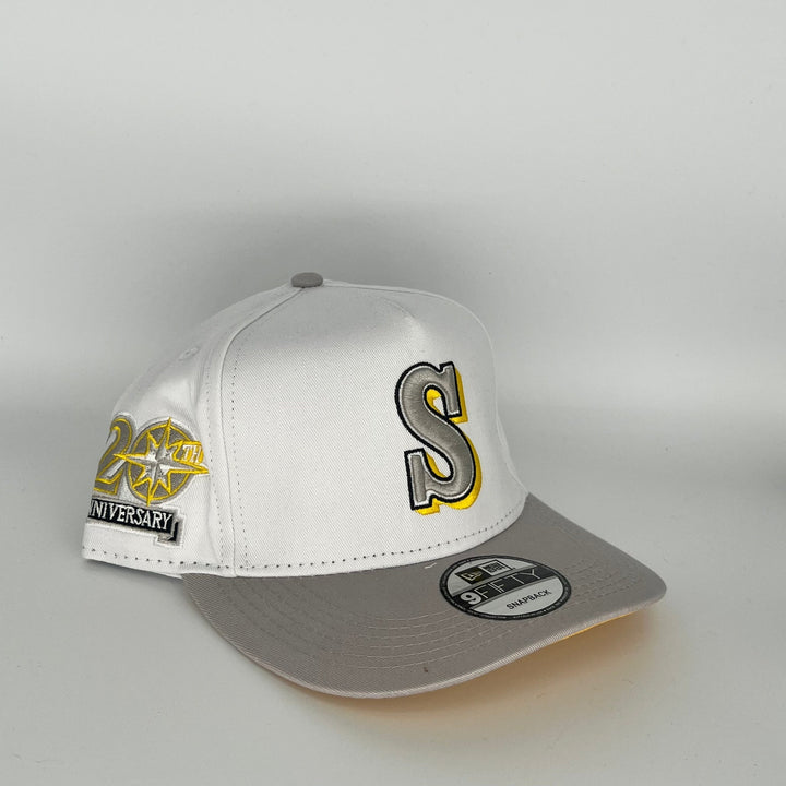White/Gray Seattle Marinas 20th Anniversary Side Patch New Era MLB 9Fifty Snapback Hat