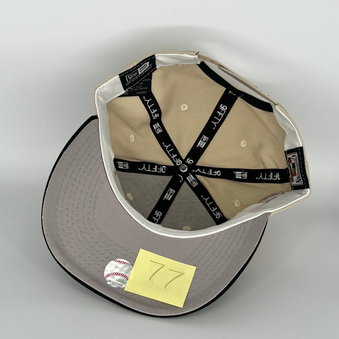 Khaki Black Los Angeles Angels Angels Baseball 50TH Anniversary Side Patch New Era MLB 9Fifty Snapback Hat
