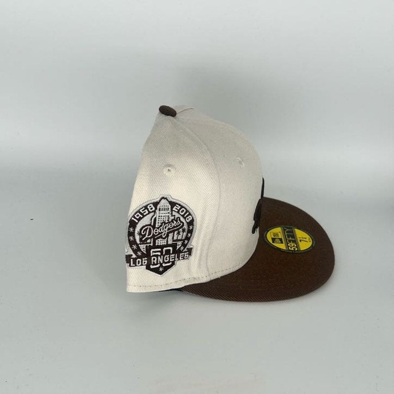 White Brown Los Angeles Dodgers New Era MLB 59Fifty Fitted Hat