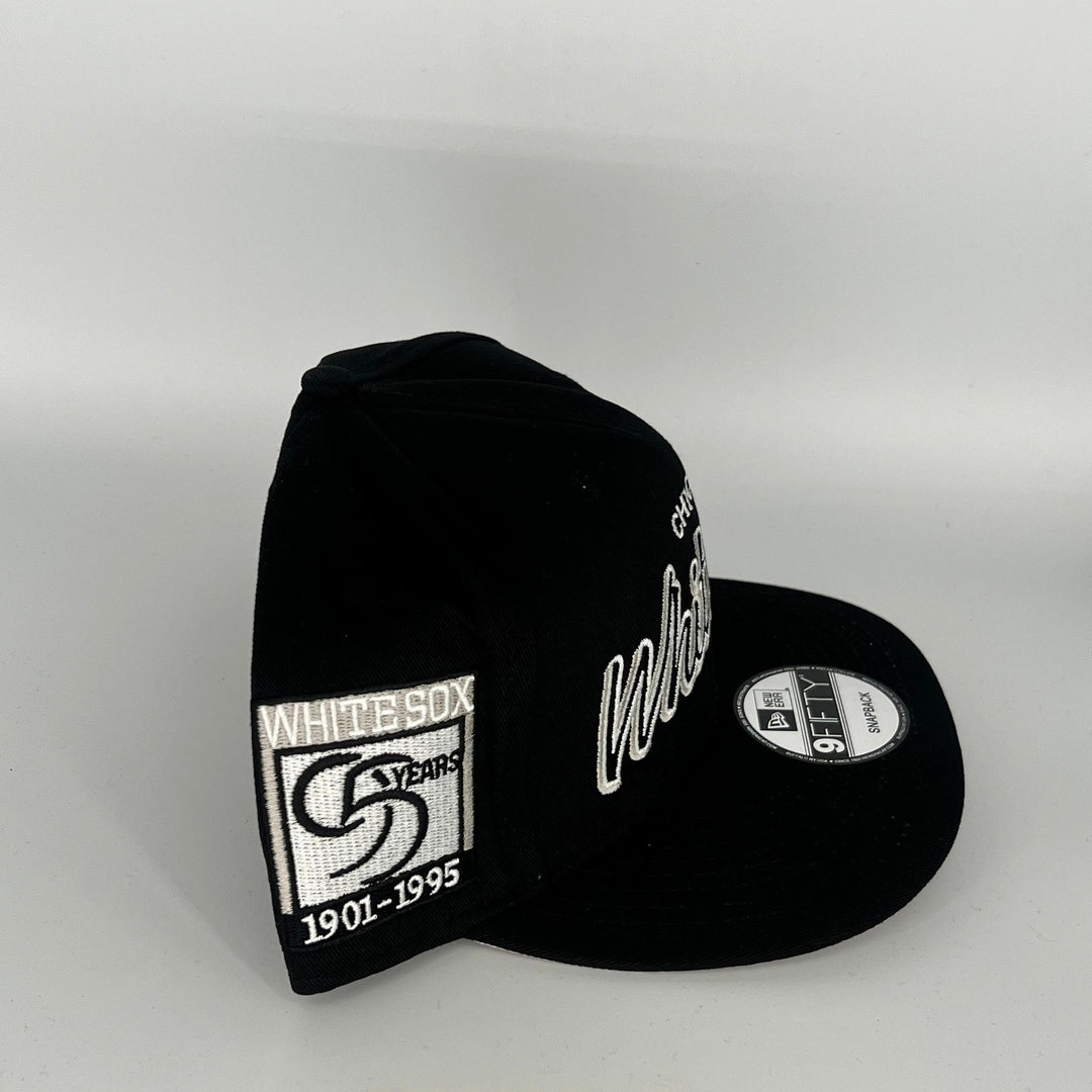 Black Chicago White Sox 95 Years White Sox Side Patch New Era MLB 9Fifty Snapback Hat