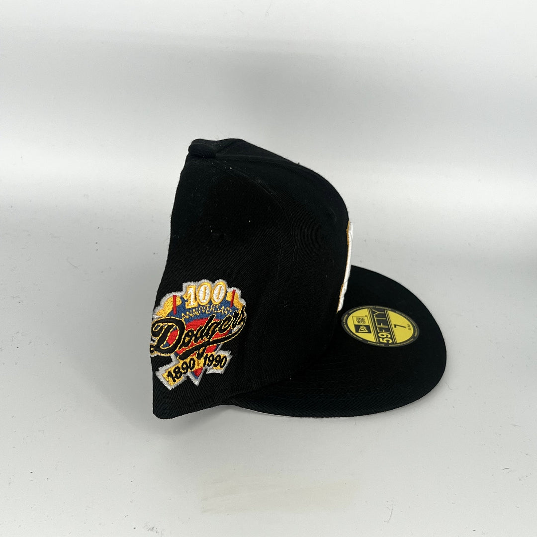 Black Los Angeles Dodgers 100TH Anniversary New Era MLB 59Fifty Fitted Hat