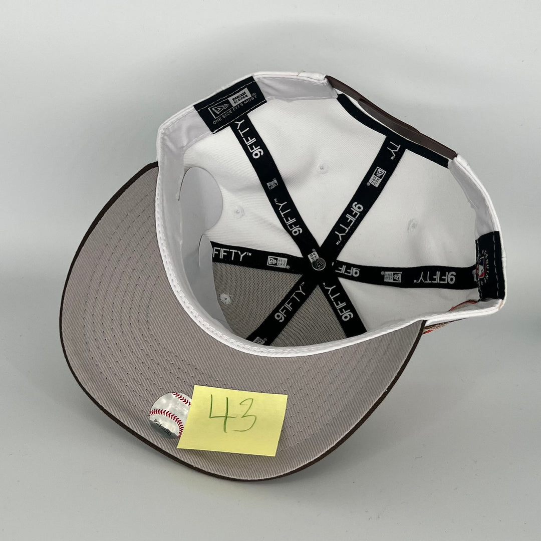 White/Brown San Diego Padres Padres 40TH Anniversary Side Patch New Era MLB 9Fifty Snapback Hat