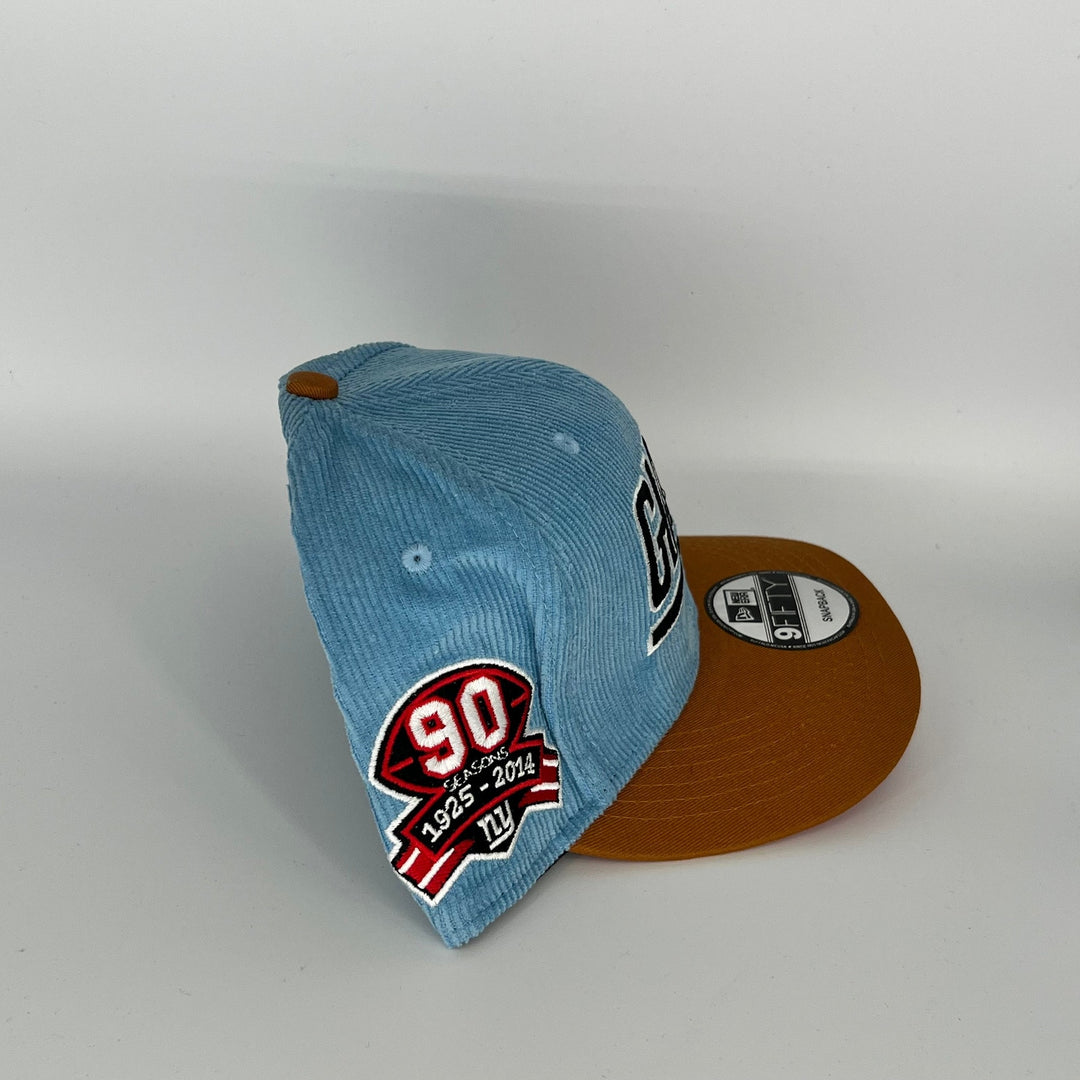 Blue Brown New York Giants 90 Season NY Side Patch New Era MLB 9Fifty Snapback Hat