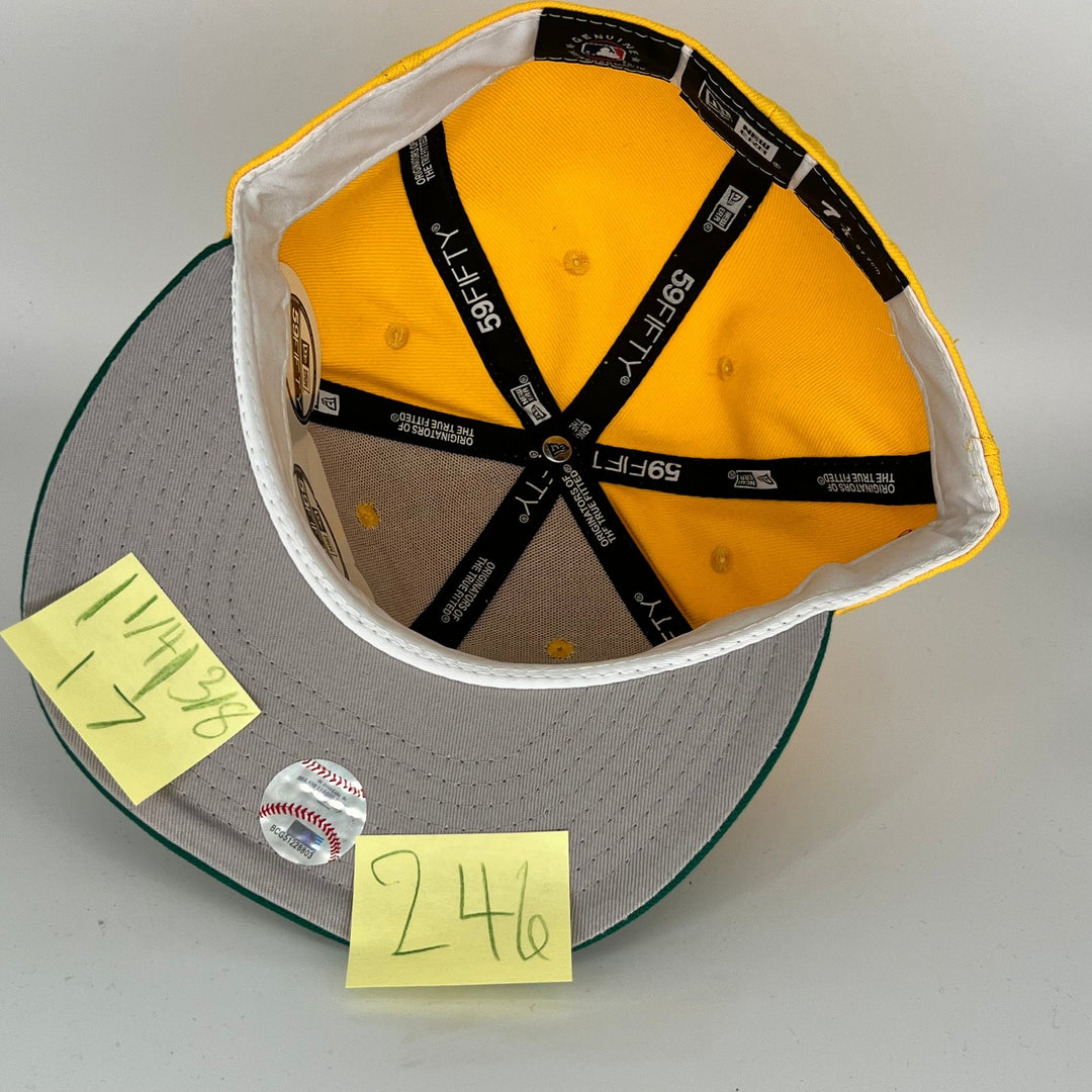 Yellow Green Oakland Athletics 1989 World Series Side Patch New Era MLB 59Fifty Fitted Hat