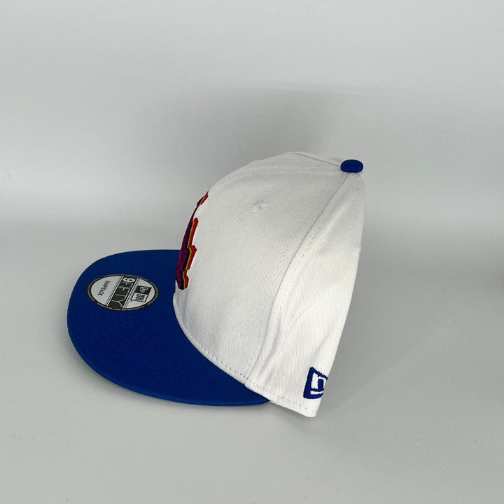 White Blue Los Angeles Dodgers 100th Anniversary Side Patch New Era MLB 9Fifty Snapback Hat