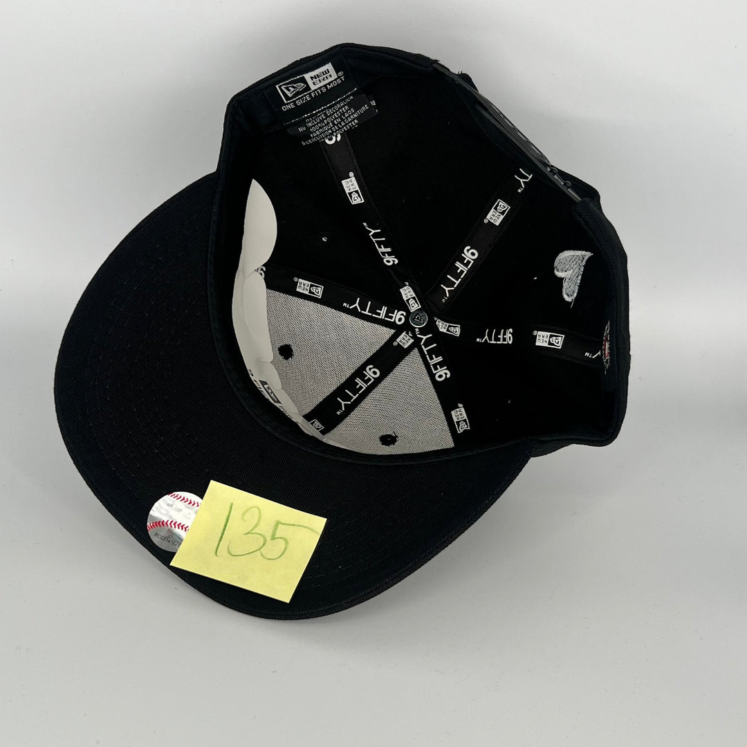 Black Chicago White Sox With Black  Love Symbol New Era MLB 9Fifty Snapback Hat