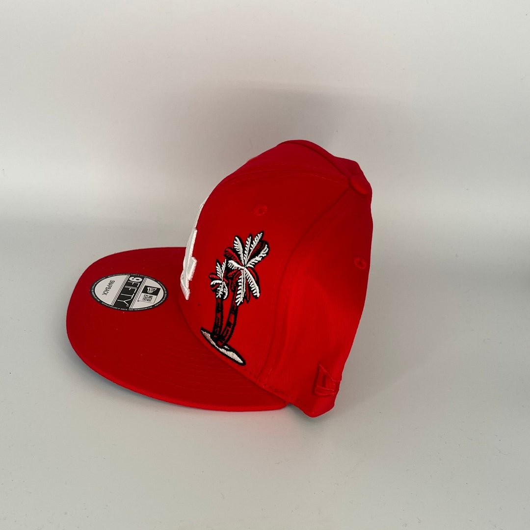 Red Los Angeles Dodgers Los Angeles California Side Patch New Era MLB 9Fifty Snapback Hat