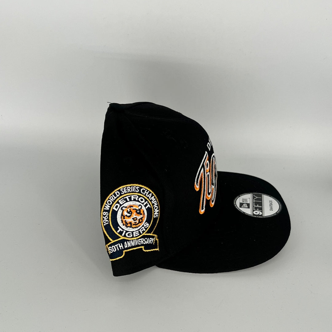 Black Detroit Tigers 50th Anniversary Side Patch New Era MLB 9Fifty Snapback Hat