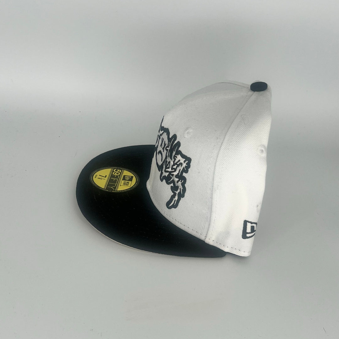 White Black sad Boyz New Era 59Fifty Fitted Hat
