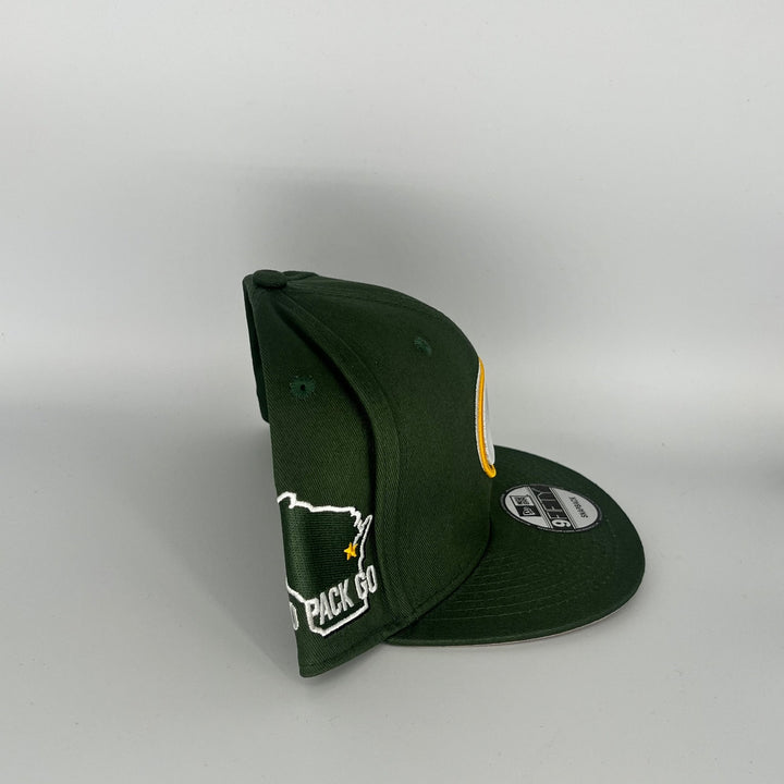 Green Green Bay Packers GO PACK GO Side Patch New Era MLB 9Fifty Snapback Hat