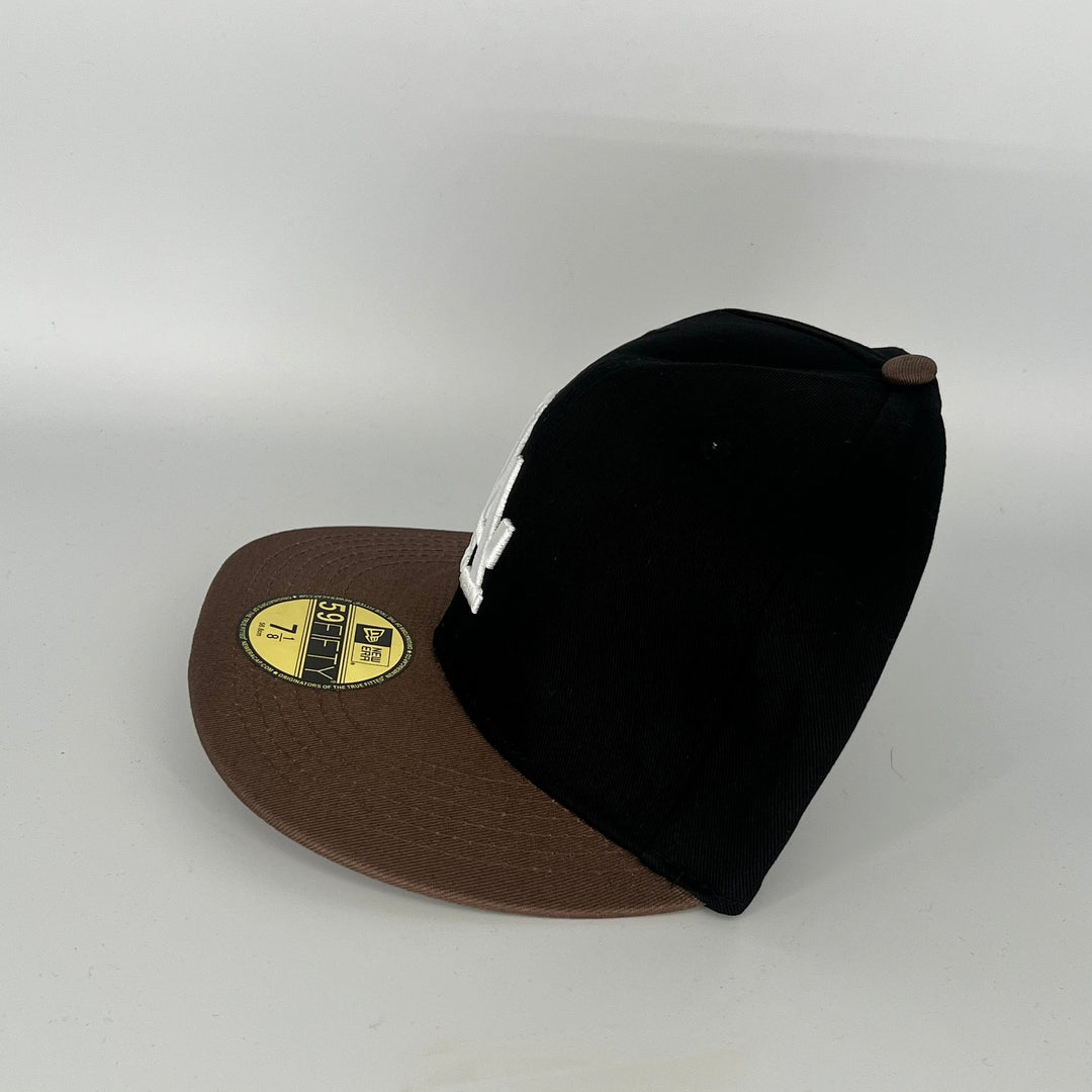 Black Brown Los Angeles Dodgers 60 Years Dodger Stadium Side Patch New Era MLB 59Fifty Fitted Hat
