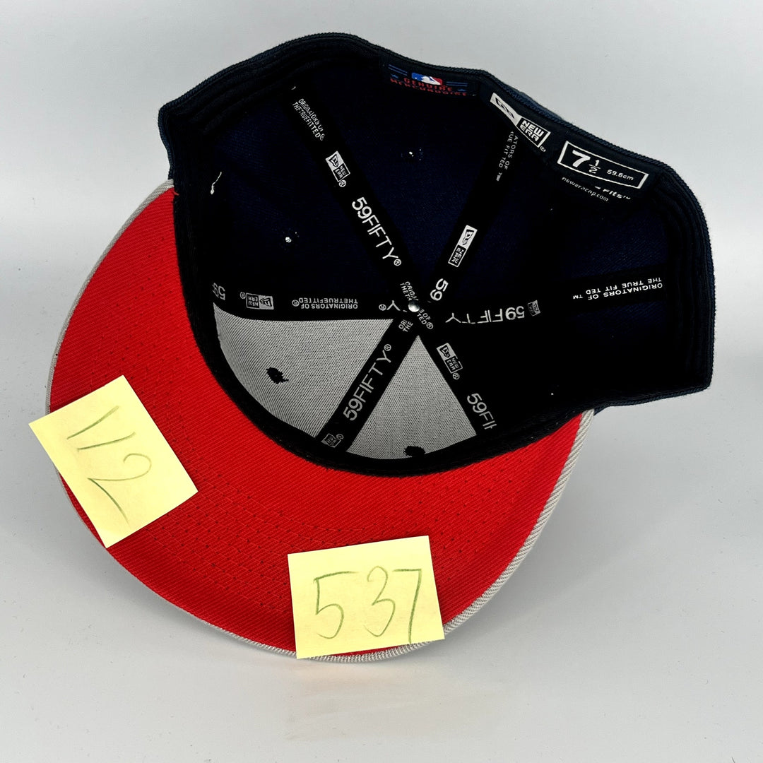 Nay Blue Gray Cleveland Indians Chief Wahoo New Era MLB 59Fifty Fitted Hat