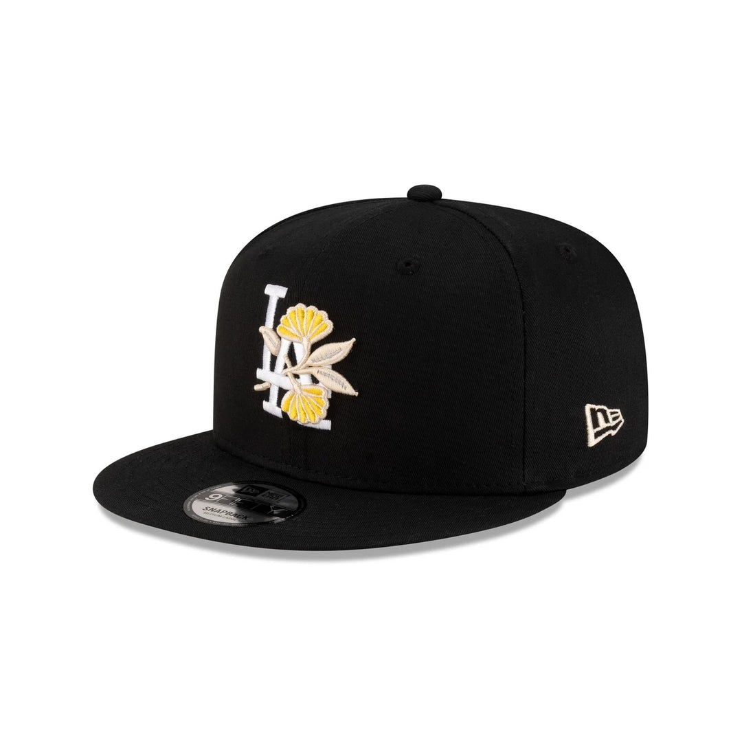 Black Los Angeles Flower SP New Era MLB 9Fifty Snapback Hat