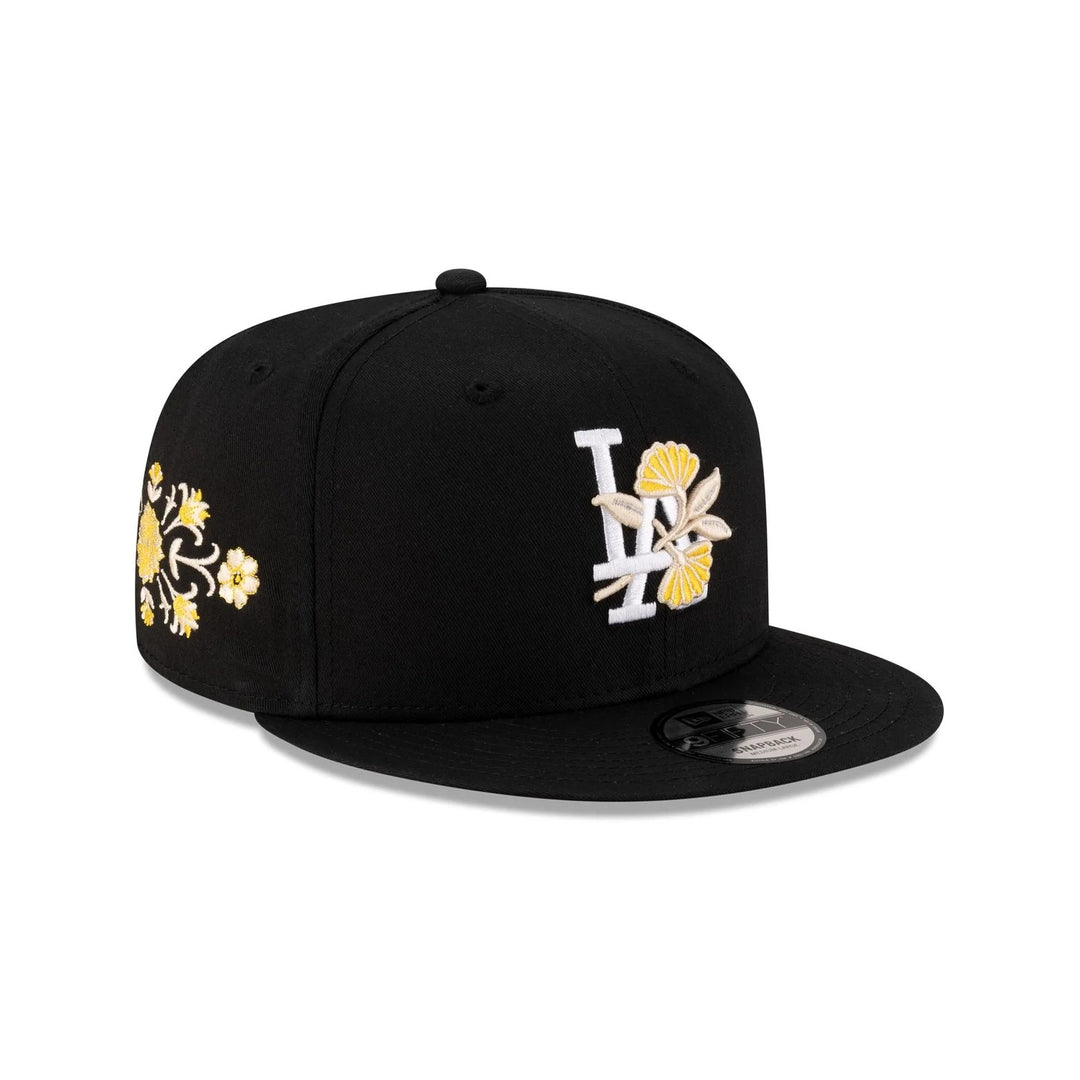 Black Los Angeles Flower SP New Era MLB 9Fifty Snapback Hat